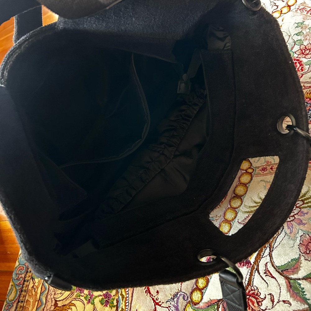 BEIS Women’s Black Terry Tote 100% Cotton - Picture 3 of 8